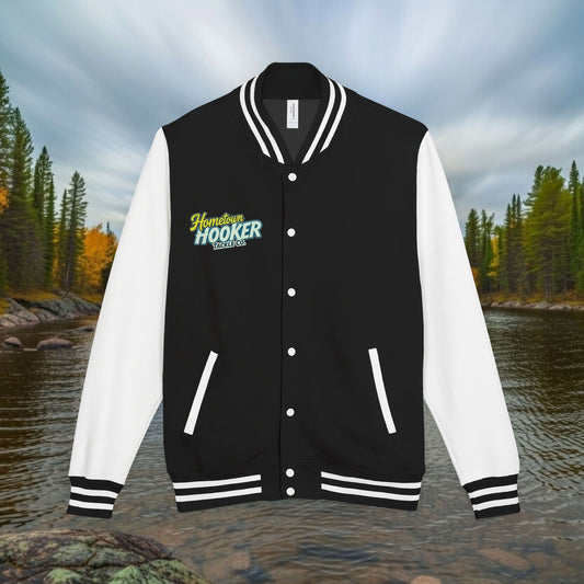 Hometown Hooker Tackle Co Letterman Jacket βFishing Retro Varsity Jacket