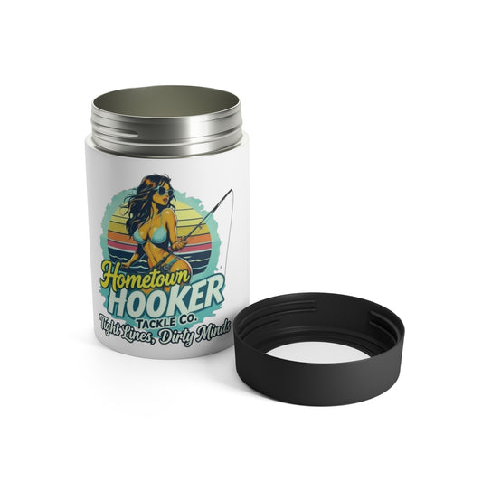Hometown Hooker Tackle Co β Tight Lines, Dirty Minds Insulated Can Cooler-Cooler Sleeve