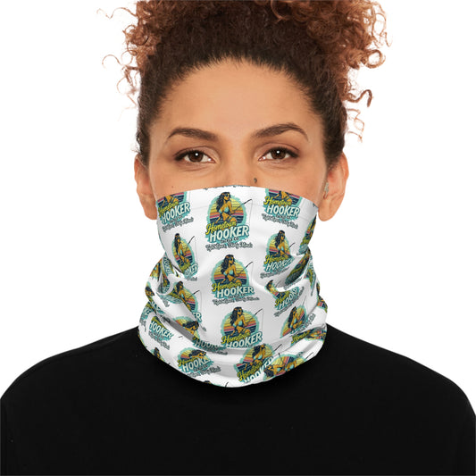 Hometown Hooker Tackle Co Angler Neck Gaiter – UPF 50+ Multifunctional Fishing Buff, Breathable Sun Protection Face Mask & Headband with Playful Graphic
