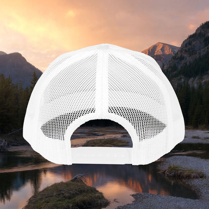 Hometown Hooker Trucker Hat — Black Mesh Snapback for Anglers with Attitude