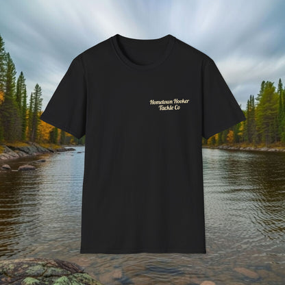 Hometown Hooker Tackle Co. Retro Pin-Up Graphic Tee-Unisex Funny Fishing T-Shirt