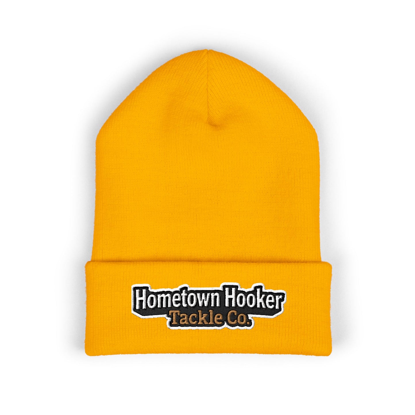 Hometown Hooker Embroidered Cuffed Beanie - Funny Fishing Beanie Hat, Adult Humor Fisherman Gift, Lake Life Winter Hat, Bass Fishing Accessory