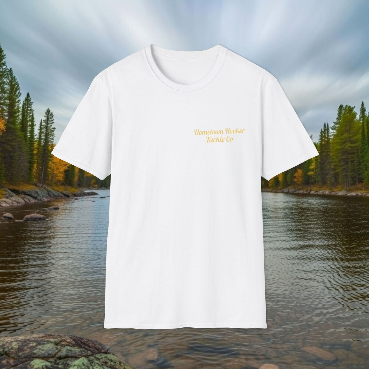 Hometown Hooker Tackle Co. Retro Pin-Up Graphic Tee-Unisex Funny Fishing T-Shirt