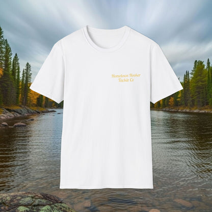 Hometown Hooker Tackle Co. Retro Pin-Up Graphic Tee-Unisex Funny Fishing T-Shirt