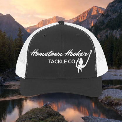 Hometown Hooker Tackle Co. Trucker Hat – Retro Fishing Mesh Cap.