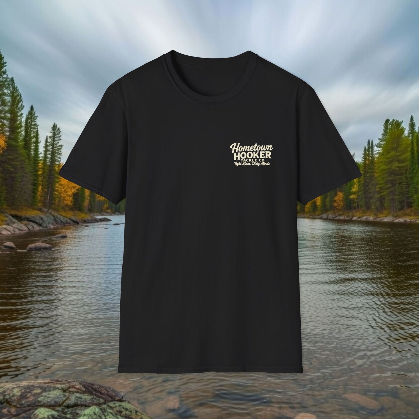 Hometown Hooker Tackle Co. Retro Pin-Up Tee | Funny Unisex Fishing Shirt