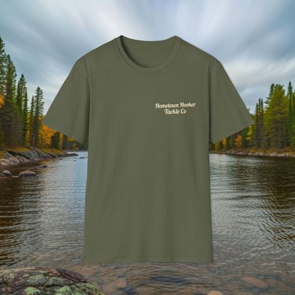 Hometown Hooker Tackle Co. Retro Pin-Up Graphic Tee-Unisex Funny Fishing T-Shirt