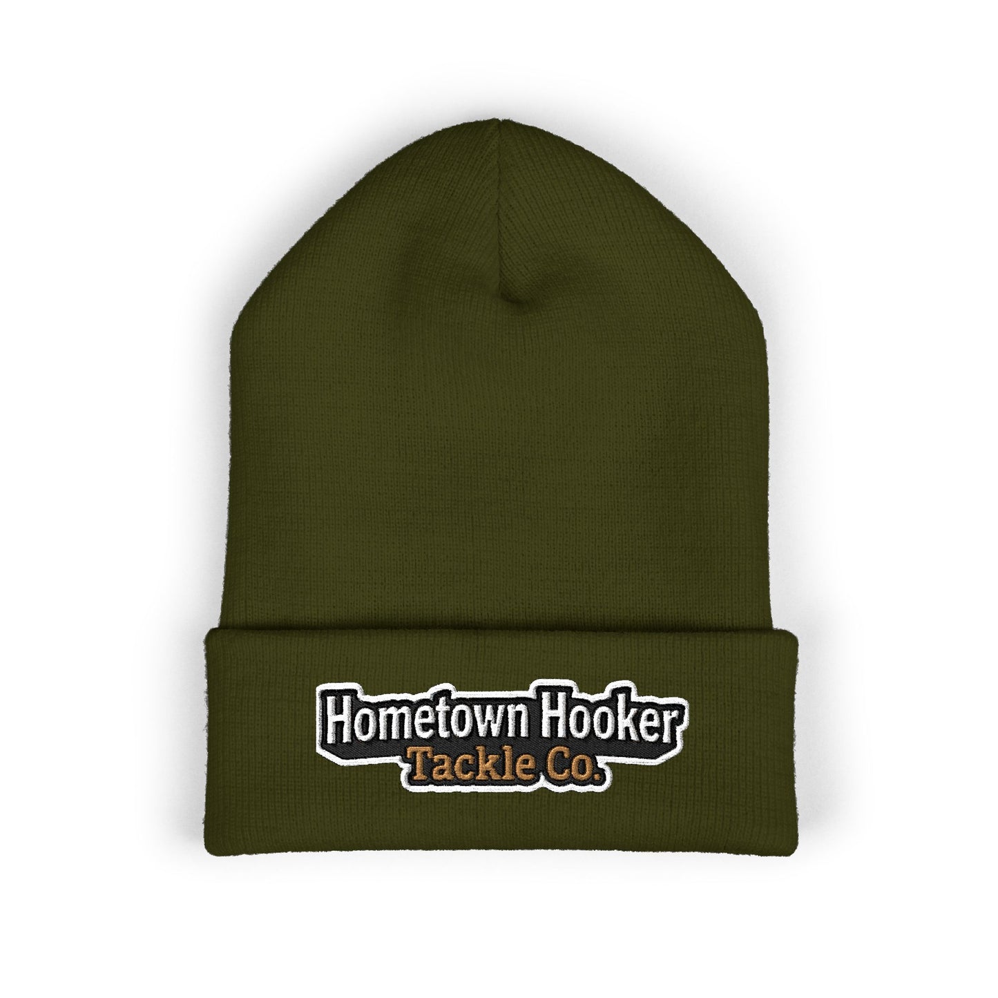 Hometown Hooker Embroidered Cuffed Beanie - Funny Fishing Beanie Hat, Adult Humor Fisherman Gift, Lake Life Winter Hat, Bass Fishing Accessory
