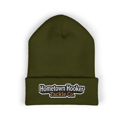 Hometown Hooker Embroidered Cuffed Beanie - Funny Fishing Beanie Hat, Adult Humor Fisherman Gift, Lake Life Winter Hat, Bass Fishing Accessory