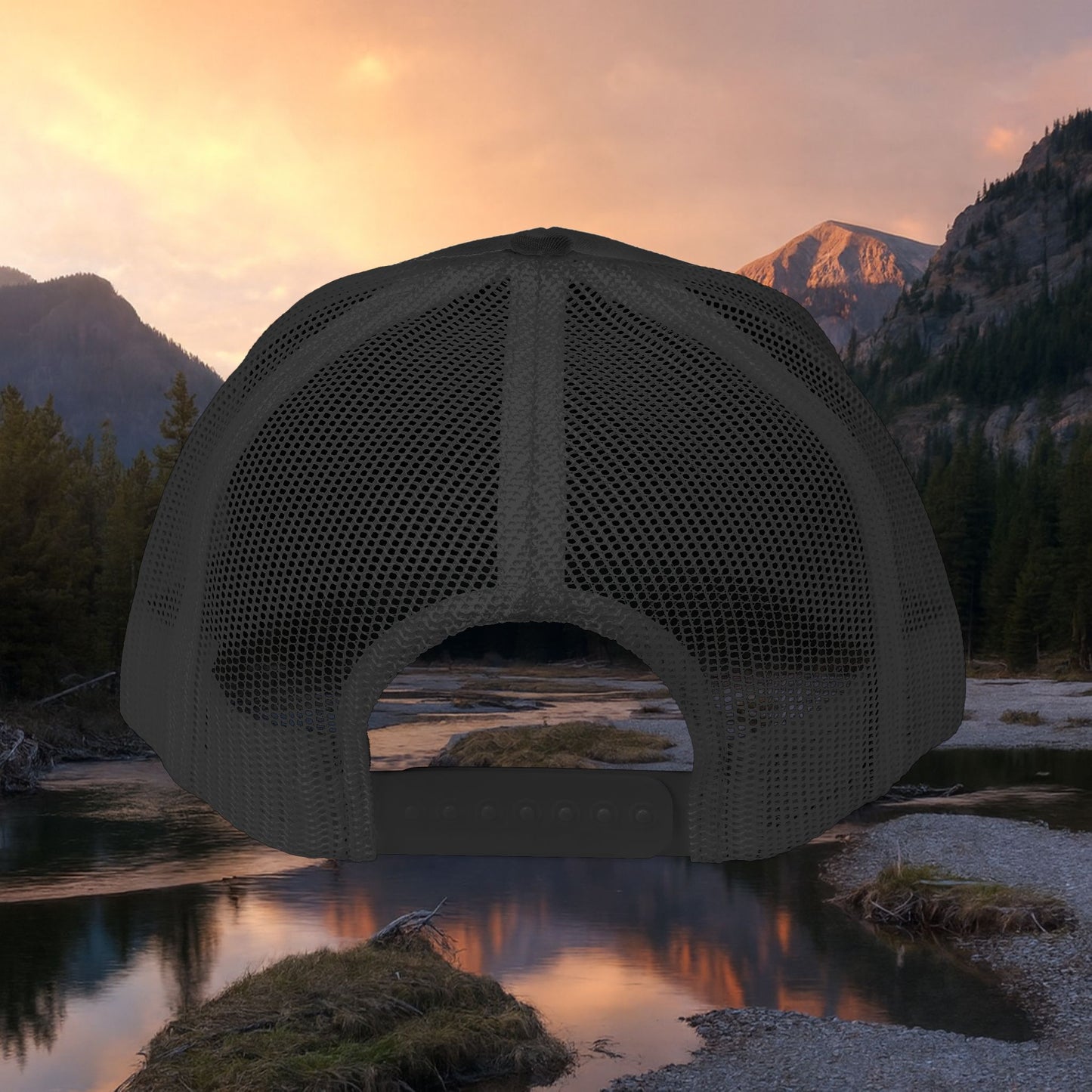 Hometown Hooker Trucker Hat — Black Mesh Snapback for Anglers with Attitude