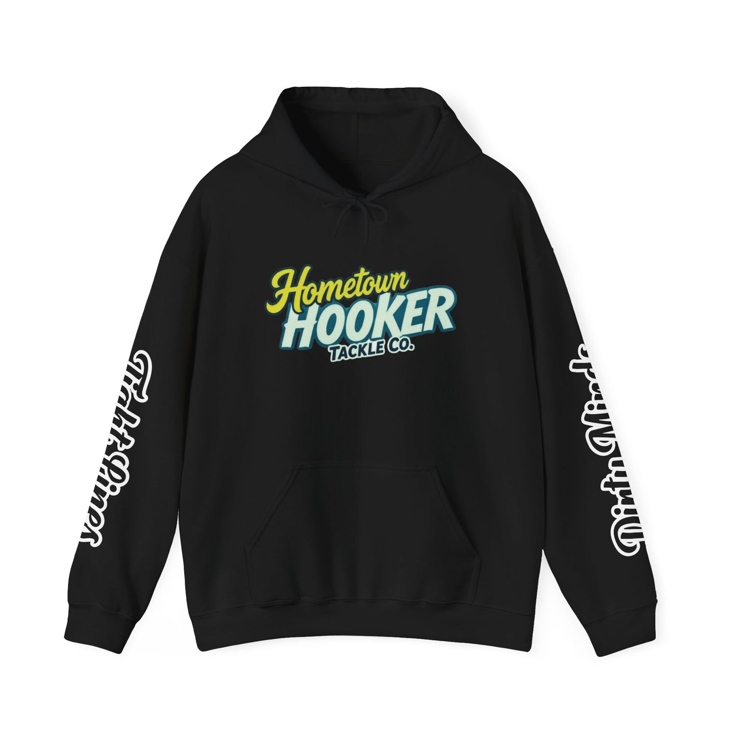 Hometown Hooker Tackle Co. Hoodie – Funny Fishing Hoodie, Retro Sunset Angler Graphic, Adult Humor Fisherman Sweatshirt, Tight Lines Dirty Minds Gift