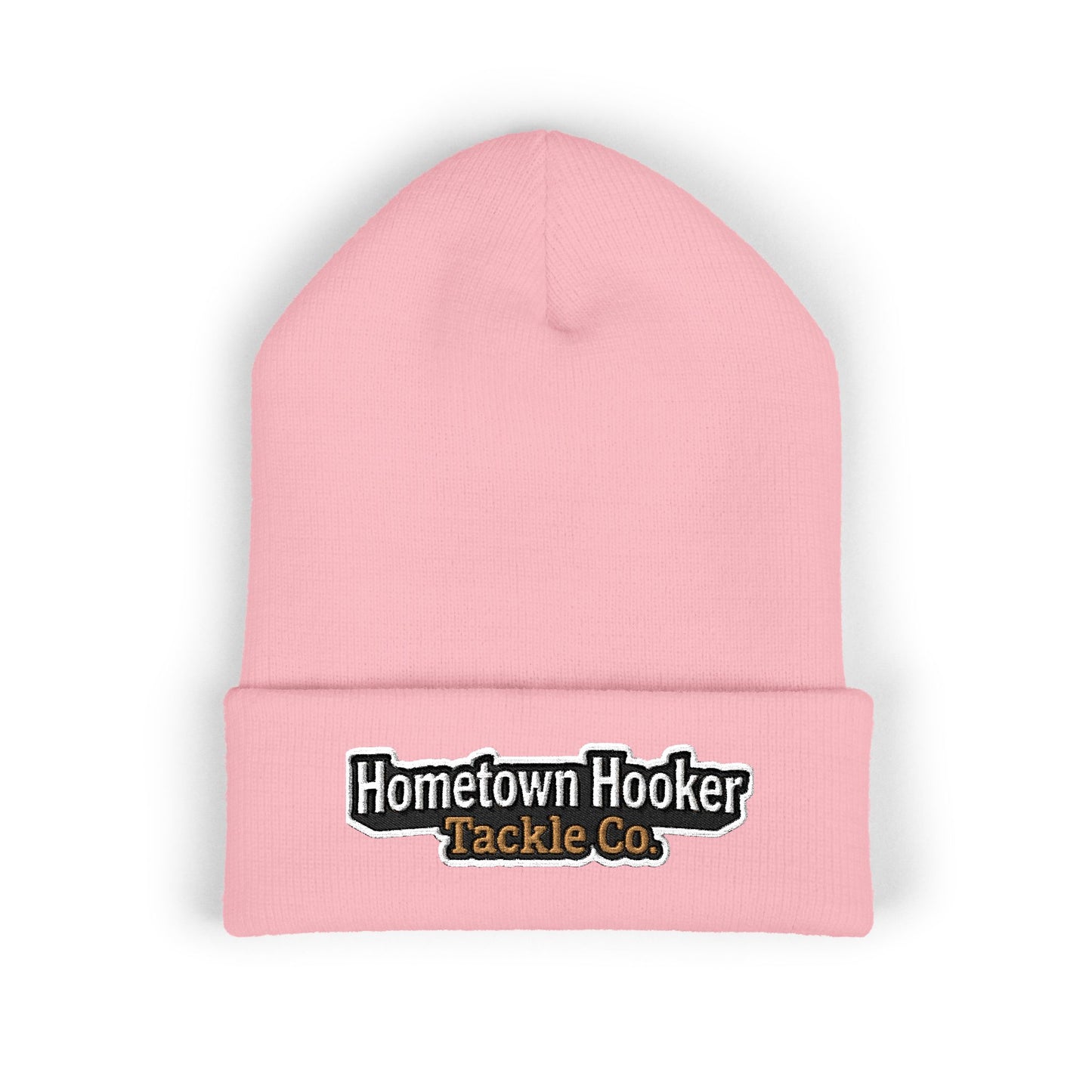 Hometown Hooker Embroidered Cuffed Beanie - Funny Fishing Beanie Hat, Adult Humor Fisherman Gift, Lake Life Winter Hat, Bass Fishing Accessory