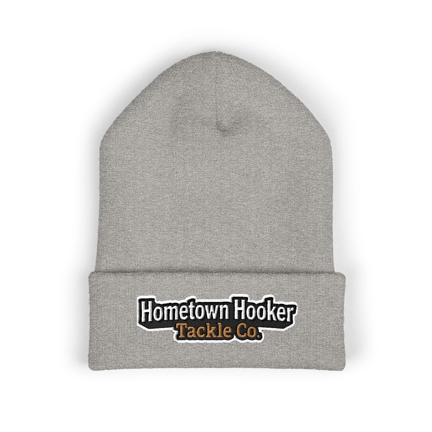 Hometown Hooker Embroidered Cuffed Beanie - Funny Fishing Beanie Hat, Adult Humor Fisherman Gift, Lake Life Winter Hat, Bass Fishing Accessory