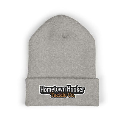 Hometown Hooker Embroidered Cuffed Beanie - Funny Fishing Beanie Hat, Adult Humor Fisherman Gift, Lake Life Winter Hat, Bass Fishing Accessory