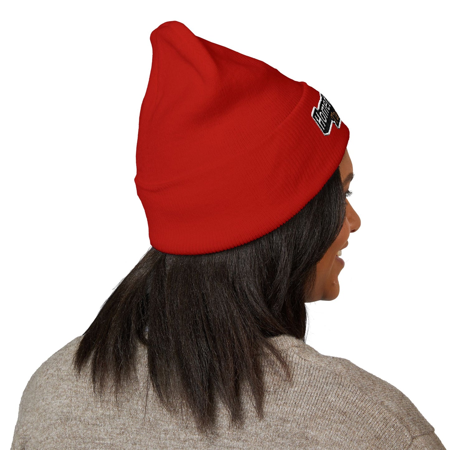 Hometown Hooker Embroidered Cuffed Beanie - Funny Fishing Beanie Hat, Adult Humor Fisherman Gift, Lake Life Winter Hat, Bass Fishing Accessory