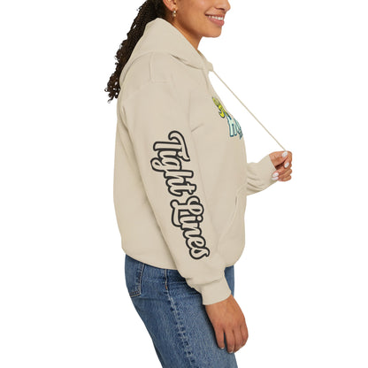 Hometown Hooker Tackle Co. Hoodie – Funny Fishing Hoodie, Retro Sunset Angler Graphic, Adult Humor Fisherman Sweatshirt, Tight Lines Dirty Minds Gift