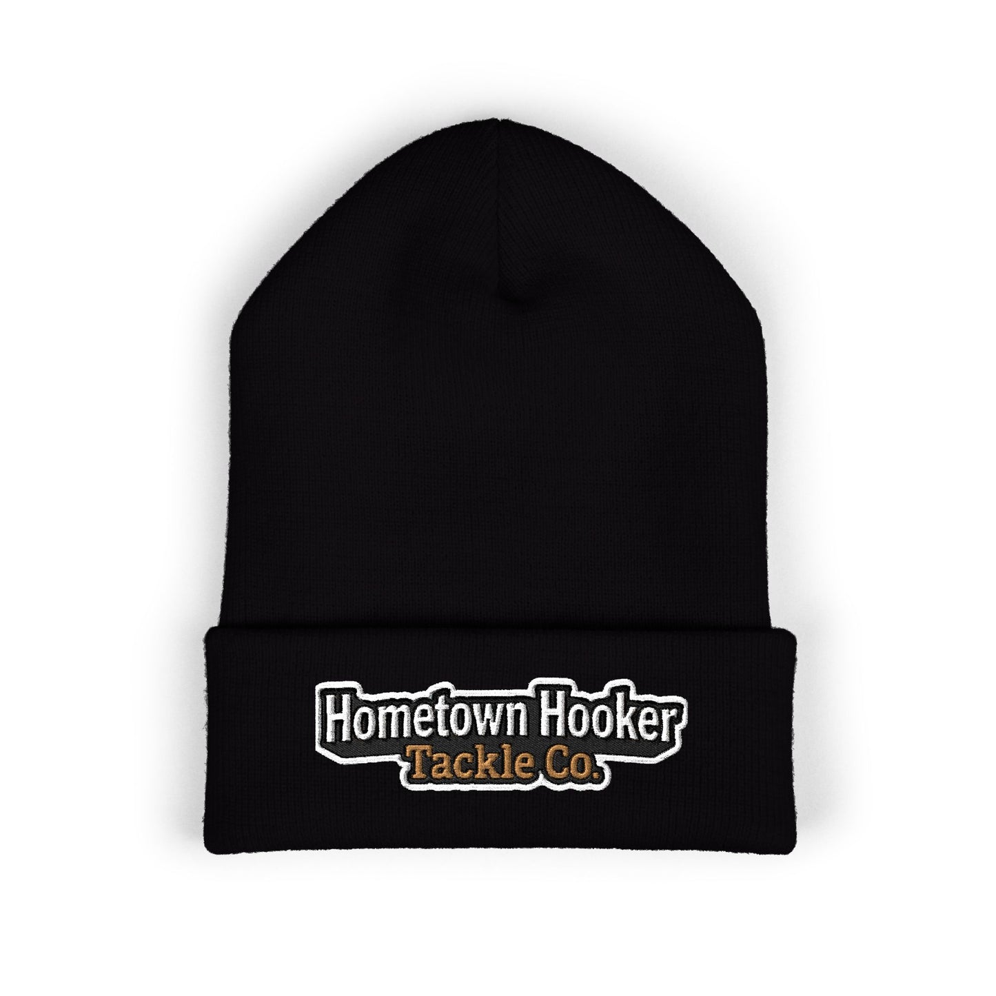 Hometown Hooker Embroidered Cuffed Beanie - Funny Fishing Beanie Hat, Adult Humor Fisherman Gift, Lake Life Winter Hat, Bass Fishing Accessory