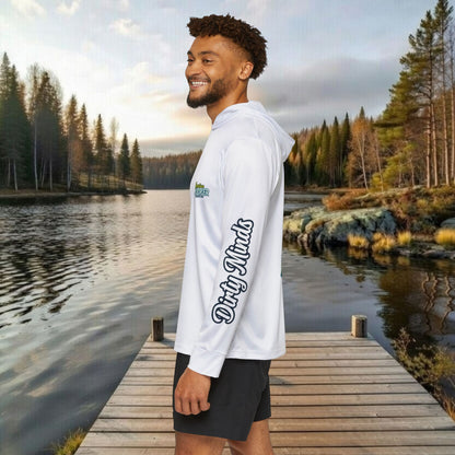 Hometown Hooker Tackle Co UPF 50+ Hooded Fishing Shirt – Lightweight Sun Protection Hoodie, Moisture-Wicking Performance Sun Shirt for Anglers – Tight Lines, Dirty Minds