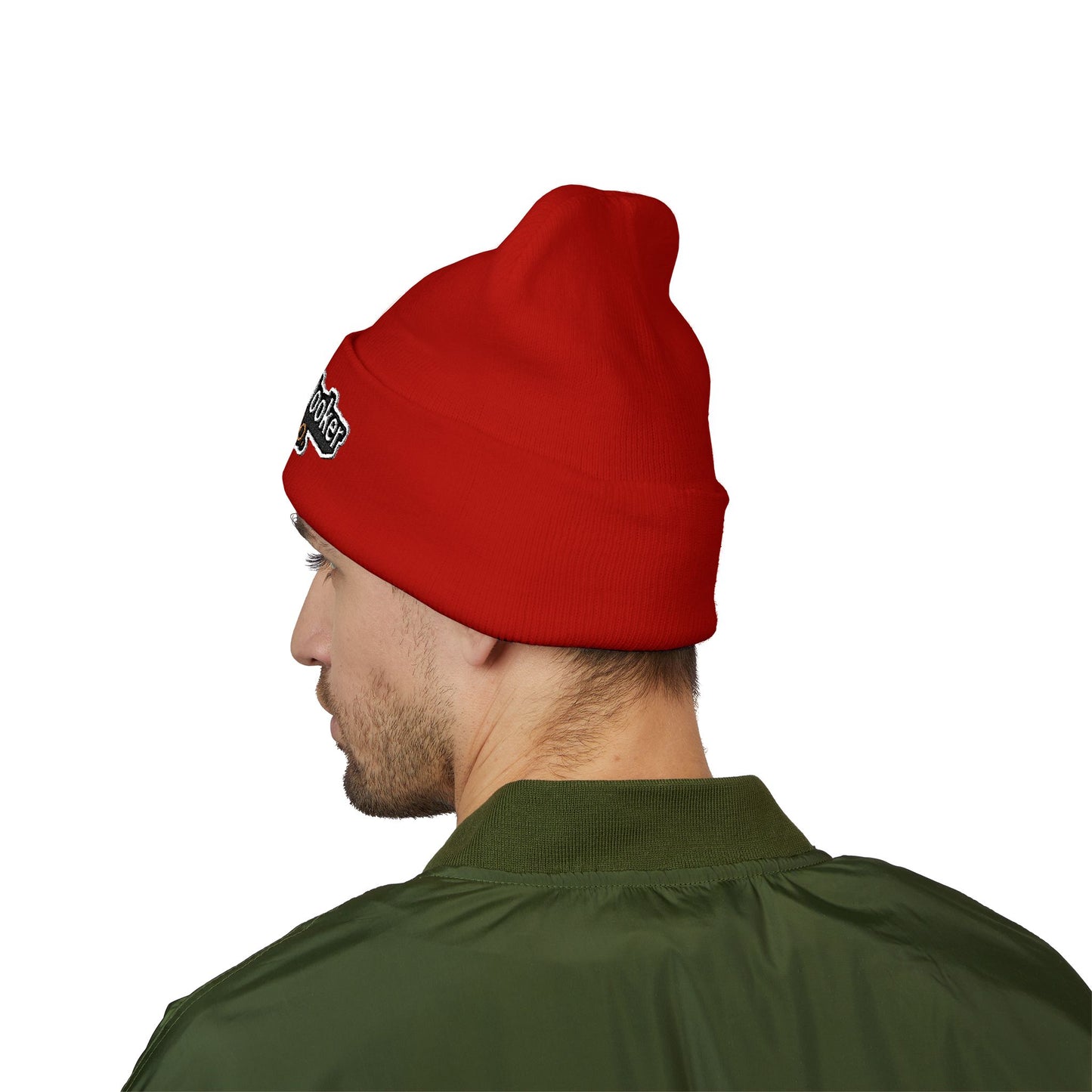 Hometown Hooker Embroidered Cuffed Beanie - Funny Fishing Beanie Hat, Adult Humor Fisherman Gift, Lake Life Winter Hat, Bass Fishing Accessory