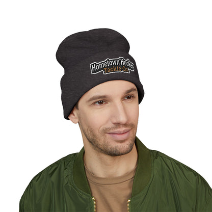 Hometown Hooker Embroidered Cuffed Beanie - Funny Fishing Beanie Hat, Adult Humor Fisherman Gift, Lake Life Winter Hat, Bass Fishing Accessory