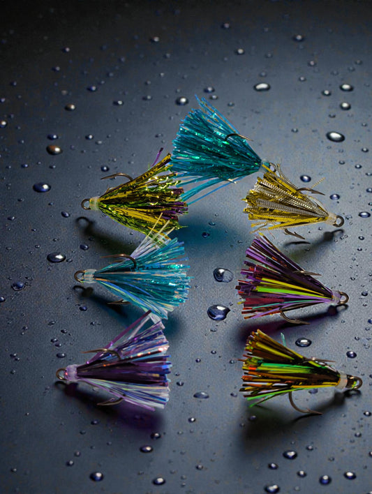 Hometown Hooker Tackle Co. Nut Shots – Peanut Flies, Mylar Trolling Flies, Treble Hook Teasers, Walleye Muskie Pike Salmon Lures