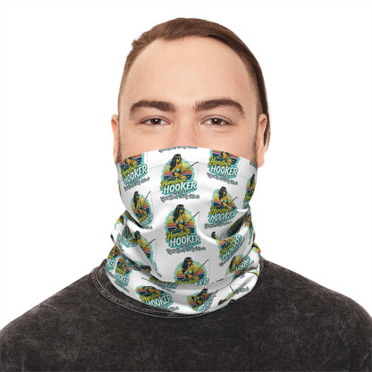 Hometown Hooker Tackle Co Angler Neck Gaiter – UPF 50+ Multifunctional Fishing Buff, Breathable Sun Protection Face Mask & Headband with Playful Graphic