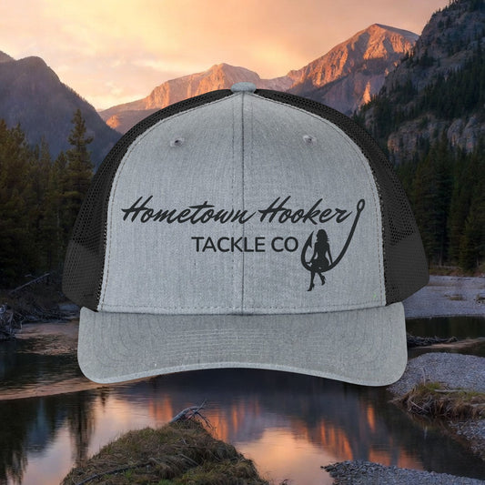 Hometown Hooker Tackle Co. Trucker Hat – Retro Fishing Mesh Cap.